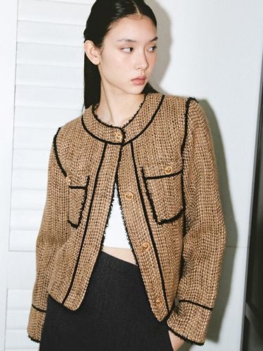 Tassel trimming tweed jacket (MAEDJK02MBE) - marieclaire - Modalova