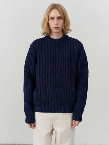 UNISEX CHUNKY CREWNECK SWEATER NAVY - Dunst for MEN - Modalova