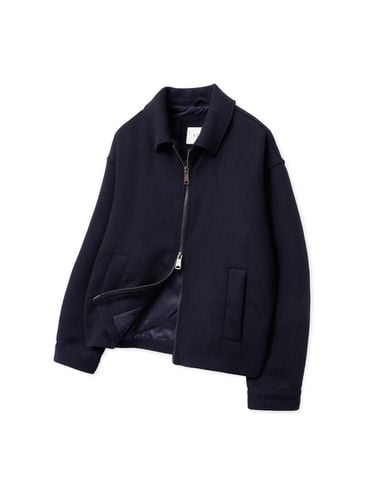 PURE WOOL] Wool Blend Single Jacket_Navy - V2 - Modalova