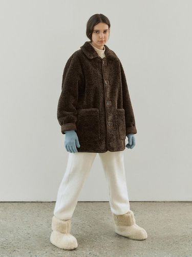 Reversible shearling jacket (brown) - ANDNEEDS - Modalova