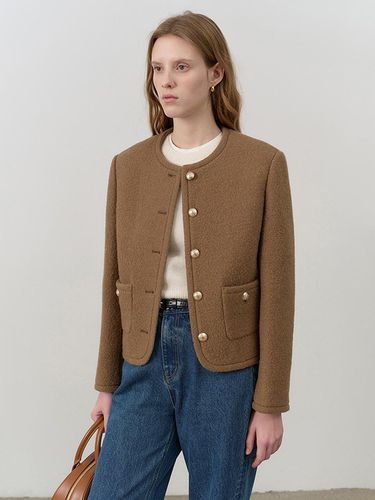 Classic Tweed Jacket - Camel - Dunst for WOMEN - Modalova