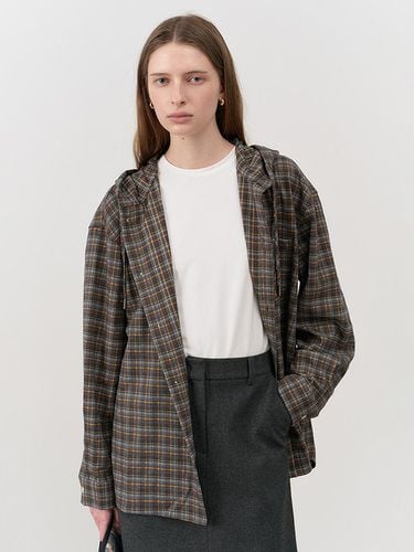 Unisex Hooded Shirt - Greyish Blue Check - Dunst for WOMEN - Modalova