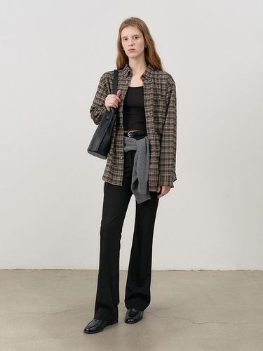 Unisex Check Flannel Shirt - Grey Check - Dunst for WOMEN - Modalova