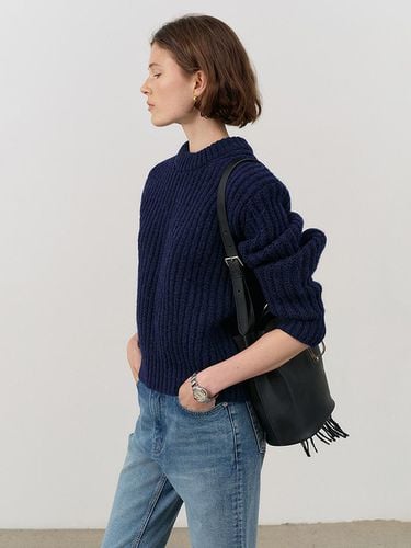 Unisex Chunky Crewneck Sweater - Navy - Dunst for WOMEN - Modalova