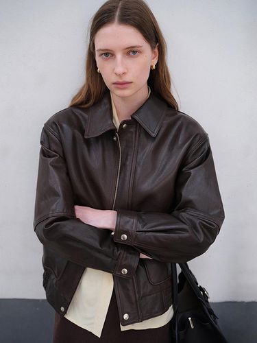 Unisex Vintage A-2 Leather Blouson - Brown - Dunst for WOMEN - Modalova