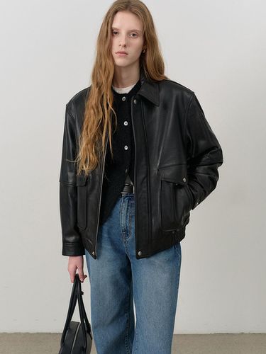 Unisex Vintage A-2 Leather Blouson - Black - Dunst for WOMEN - Modalova