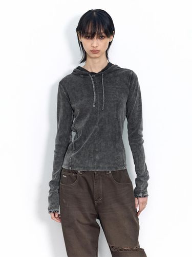 Washed Slim Hoodie CHARCOAL - INSILENCE WOMEN - Modalova