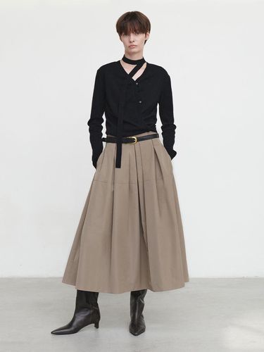 Pleats Full Skirt - 2 Colors - LOEUVRE - Modalova