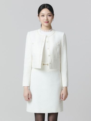Contrast Round Tweed Jacket ITOAYJK570 ( - IT MICHAA - Modalova