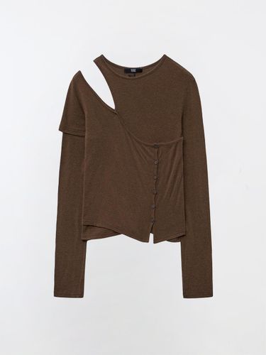 ONE SHOULDER LAYERED TOP - BROWN - YUSE - Modalova