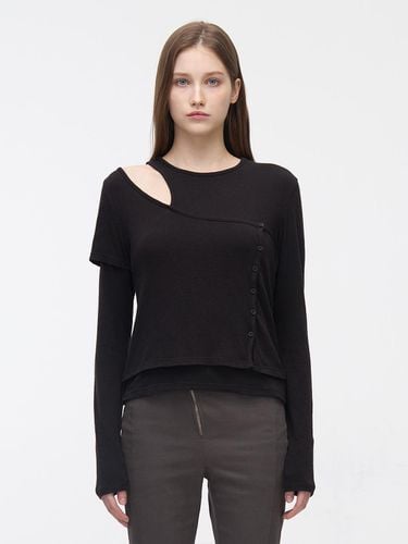 ONE SHOULDER LAYERED TOP - BLACK - YUSE - Modalova