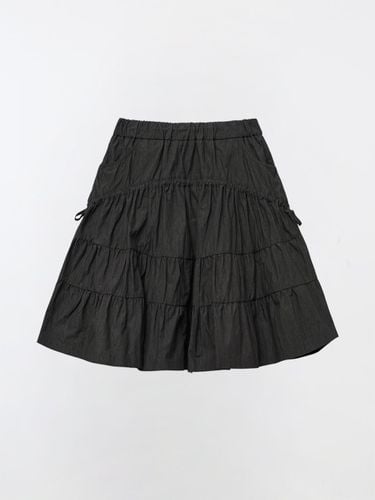 SHIRRING CANCAN MIDI SKIRT - BLACK - YUSE - Modalova