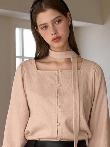 Square Tie Blouse Pink Beige AD331 - EIGHT DAYS A WEEK - Modalova