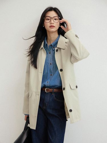 LS_Simple collar trench coat - LANGSON - Modalova