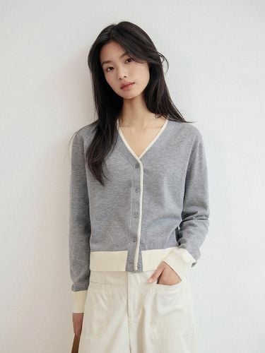 Fake Two-piece V-neck Cardigan - LANGSON - Modalova