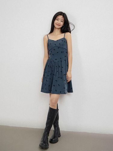 Floral Jacquard Slip Dress - Blue - LANGSON - Modalova