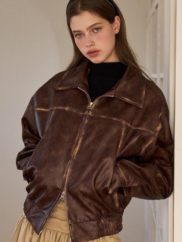 Washing Leather Bomber Jacket AD340 - EIGHT DAYS A WEEK - Modalova