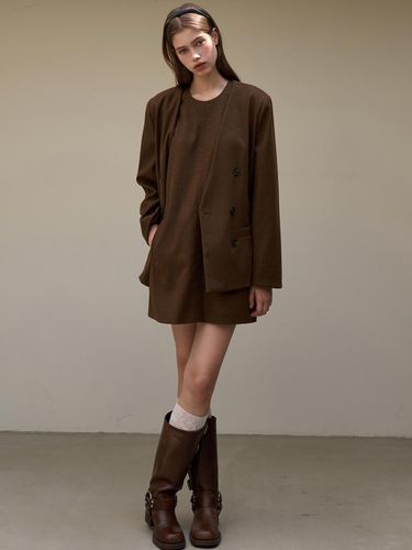 Autumn Sleeve Dress + Autumn V- Jacket Brown AD347 - EIGHT DAYS A WEEK - Modalova