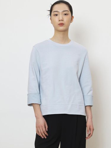 Cotton cuff sweat top skyblue - manuelle et guillaume - Modalova