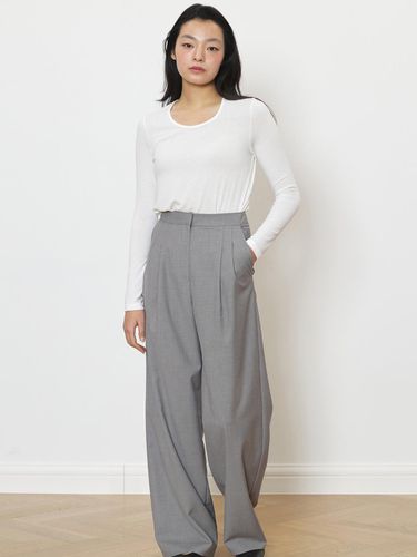 Relaxed tailored pants gray - manuelle et guillaume - Modalova