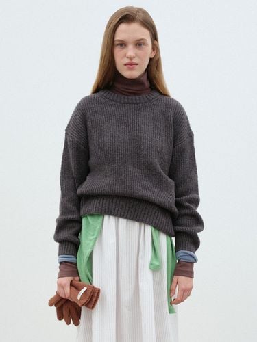 WAFFLE KNIT PULLOVER - DARK GREY - Bensimon - Modalova