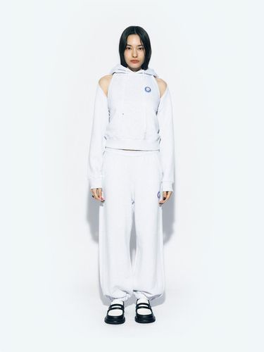 WIDE JOGGER PANTS WHITE MELANGE - asif_CALIE - Modalova