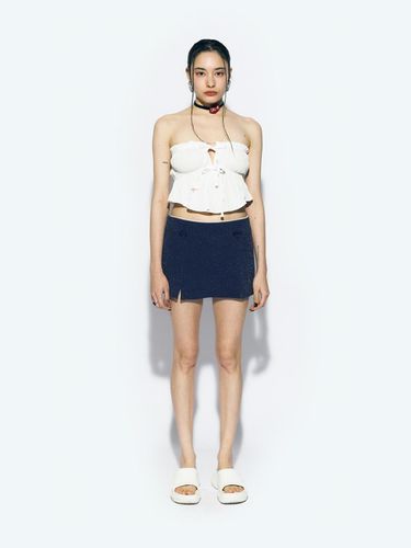 SLIT TIGHT MINI SKIRT NAVY - asif_CALIE - Modalova