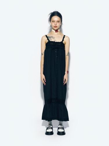 LACE TRIM MAXI DRESS BLACK - asif_CALIE - Modalova