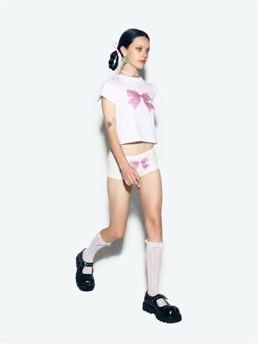 BIG RIBBON T-SHIRT WHITE - asif_CALIE - Modalova