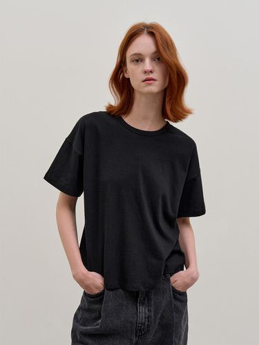 CURVED COTTON T-Shirt_BLACK - Have&Have - Modalova