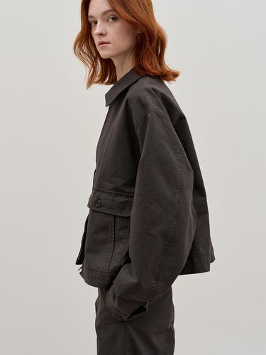 COTTON ZIP-UP BLOUSON JACKET_CHARCOAL - Have&Have - Modalova