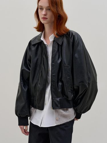 VEGAN LEATHER BLOUSON_BLACK - Have&Have - Modalova