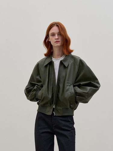 VEGAN LEATHER BLOUSON_KHAKI - Have&Have - Modalova