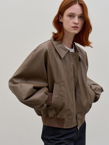 VEGAN LEATHER BLOUSON_BROWN - Have&Have - Modalova