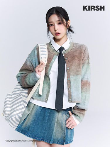 Collection Gradation Cropped Cardigan [Green] - KIRSH - Modalova