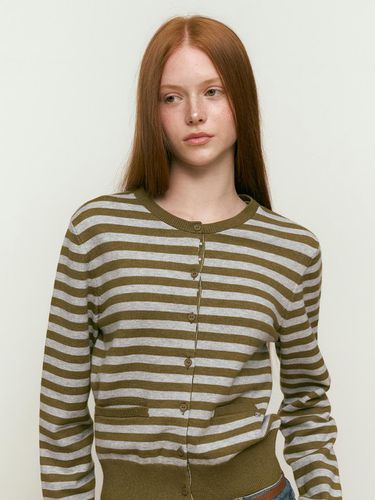 Stripe Cardigan [Dark Brown] - KIRSH - Modalova