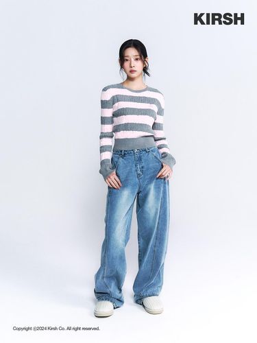 Small RED Stripe Cropped Knitwear [] - KIRSH - Modalova