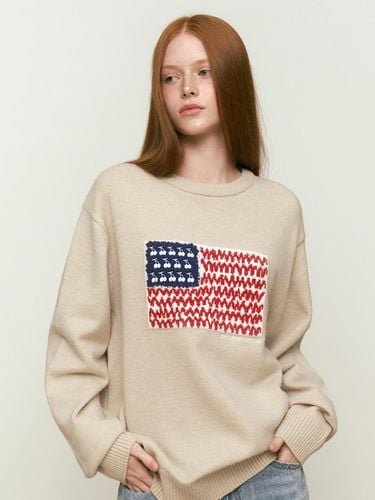 RED USA Graphic Knitwear [Beige] - KIRSH - Modalova