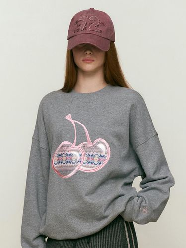 Big RED applique sweatshirt [Melange Gray] - KIRSH - Modalova