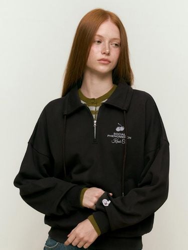 Arch Logo Half Zip-Up [Dark Brown] - KIRSH - Modalova