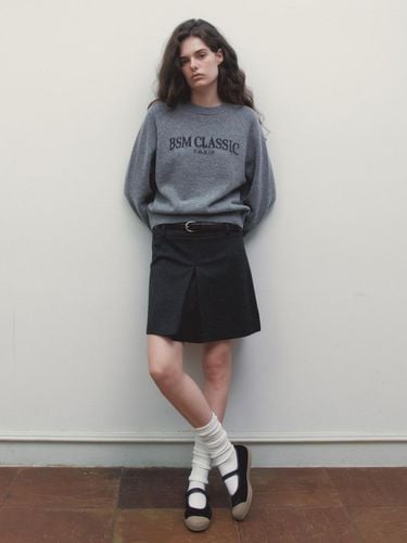 BSM CLASSIC KNIT PULLOVER - MELANGE GREY - Bensimon - Modalova