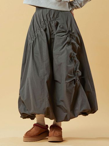 Balloon Shirring Strap Long Skirt [GRAY] - KOLEAT - Modalova