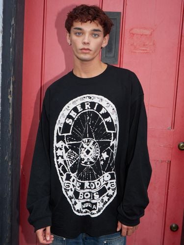 SHERIFF LONG SLEEVE T-SHIRT _ BLACK - murra aer - Modalova