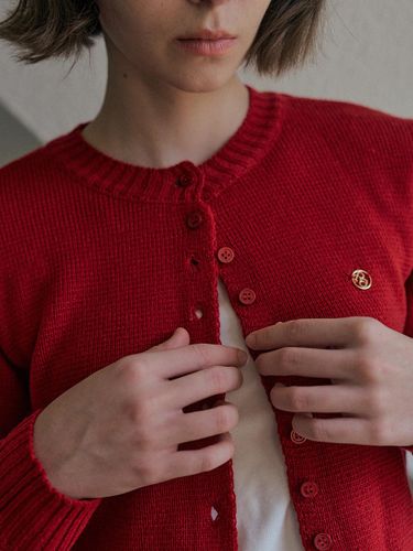 Button slim cropped cardigan () - RAPHAEL - Modalova