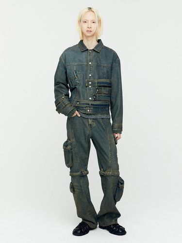 WAISTBANDS DENIM JACKET awa636m(ARMY ) - ADSB ANDERSSON BELL for MEN - Modalova