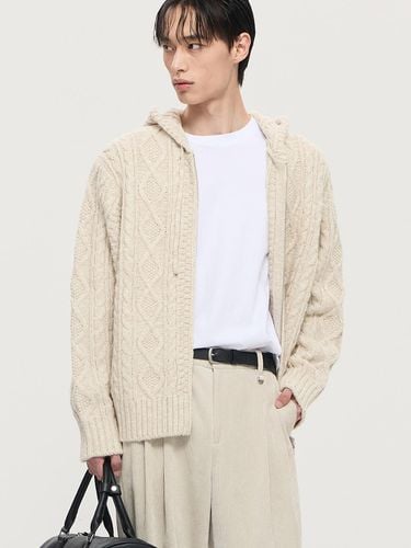 Oversized-fit Cable Hooded Zip-knit wear - TNGT - Modalova