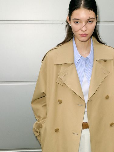 BASIC COTTON TRENCH COAT(sand beige) - MOAT - Modalova