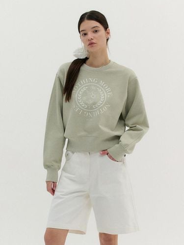 FLOWER ROUND SWEATSHIRT (natural green) - MOAT - Modalova