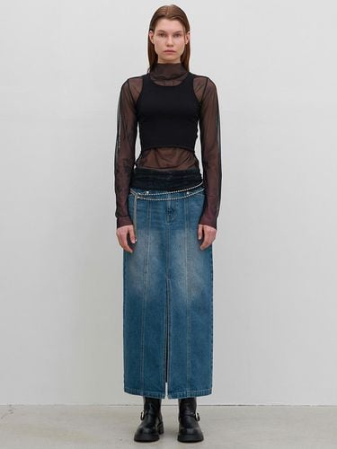 SERIN H LINE MAXI DENIM SKIRT(SK-4896) - Atelier Nain - Modalova