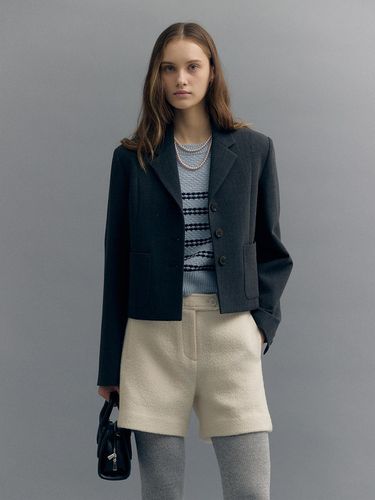 BUTTON CROP JACKET (dust gray) - MOAT - Modalova